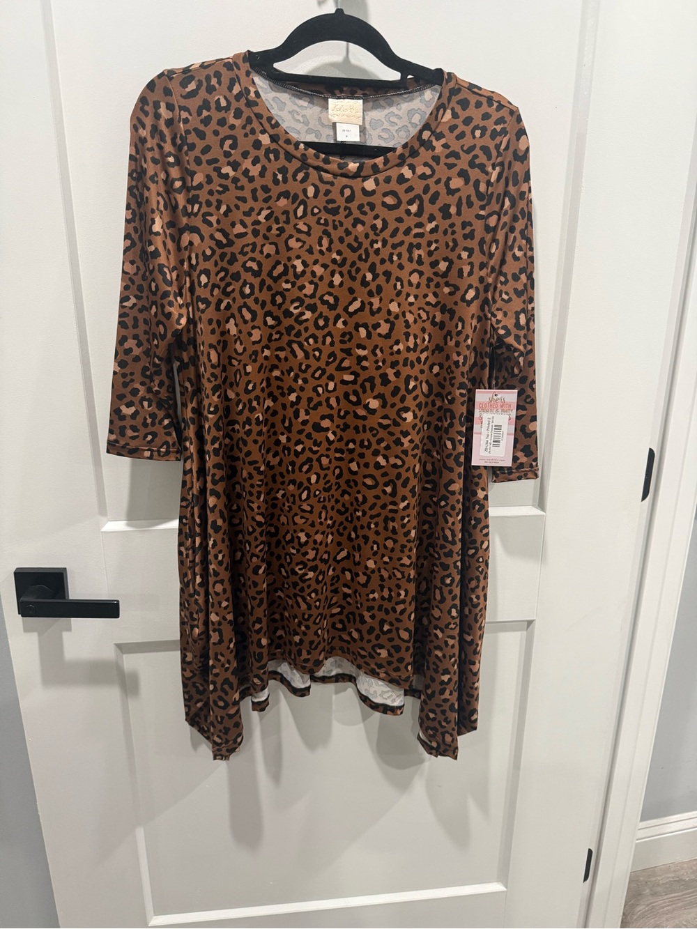 New Zadie B’s Women's Bronze Brown Animal Leopard Print Tunic Top